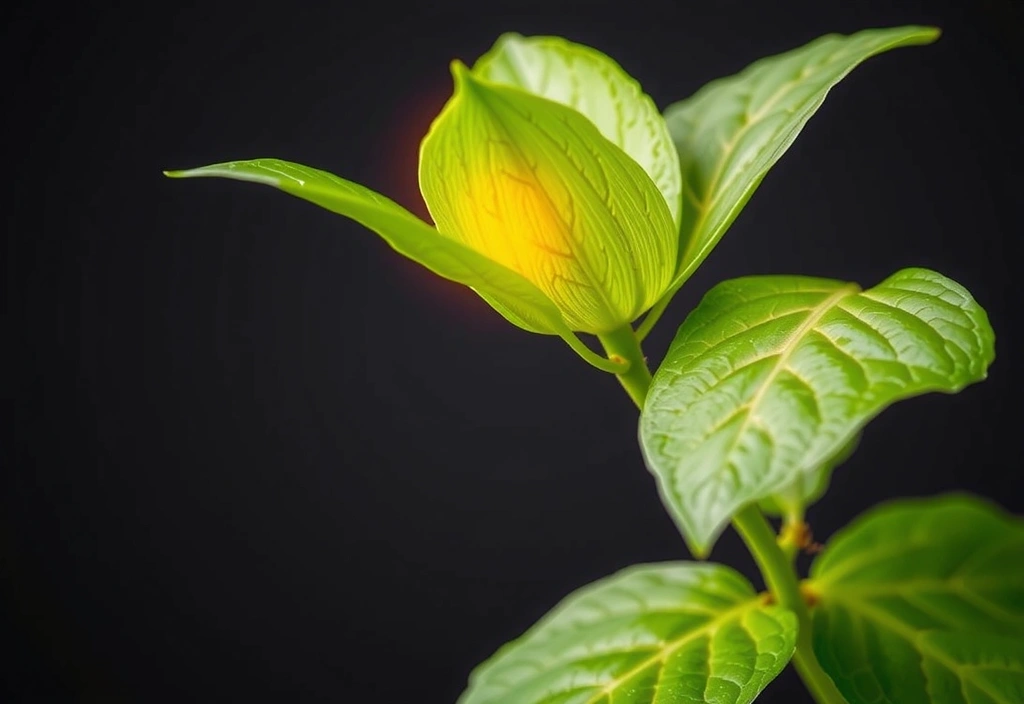 Vibrant green plant with glowing energy, representing supplements for energy